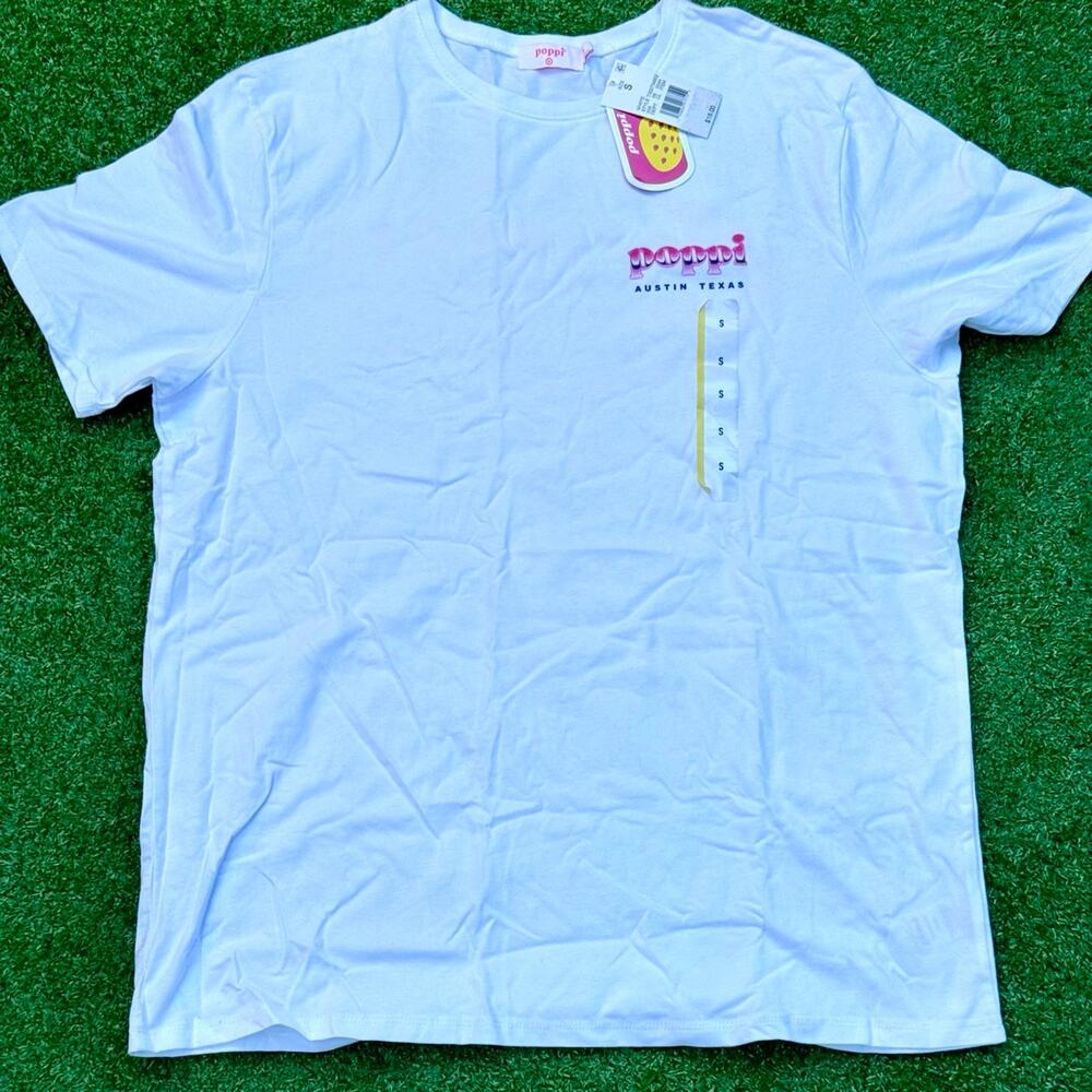 Poppi T Shirt The Ultimate Soda Serve Shirt Graphic White Tee New With Tags